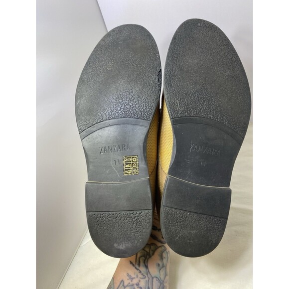 Men's Zanzara Size 11 Oxford Style Leather Shoes Tan - Picture 5 of 8